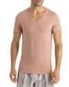 Hanro Cotton Superior Short Sleeve V-neck Tee In Neutral