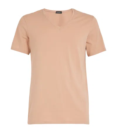 Hanro Cotton Superior T-shirt In Beige