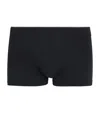 Hanro Mens Black Elasticated Slim-fit Stretch-cotton Trunks In Black