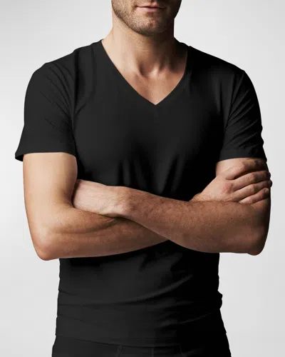 Hanro Slim-fit Mercerised Stretch-cotton Jersey T-shirt In Black