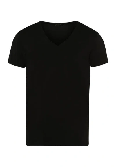 Hanro Cotton Superior V-neck T-shirt In Black