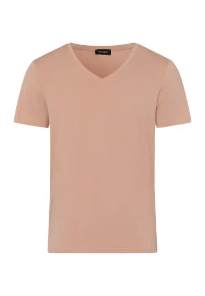 Hanro Cotton Superior V-neck T-shirt In Neutral