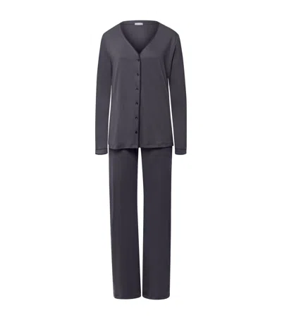 Hanro Cotton Una Pyjama Set In Black