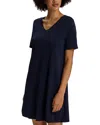 Hanro Cotton Short-sleeve Nightdress In Deep Navy