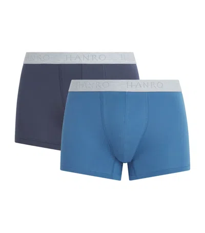 Hanro Cotton-blend Essential Trunks In Blue