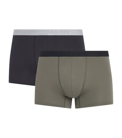 Hanro Cotton-blend Essentials Trunks In Blue