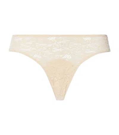 Hanro Cotton-blend Moments Mini Briefs In Beige