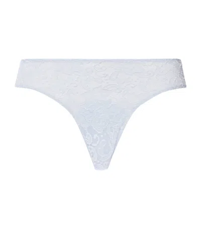 Hanro Cotton-blend Moments Mini Briefs In Blue