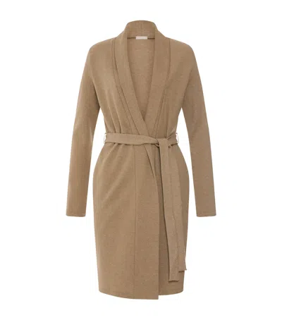 Hanro Cotton-blend Robe In Brown