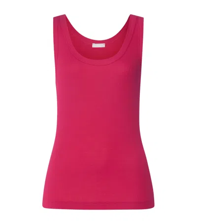 Hanro Cotton-blend Tank Top In Red