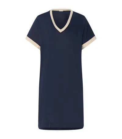 Hanro Cotton-modal Laura Nightdress In Navy