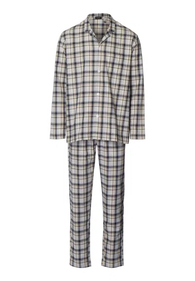 Hanro Cozy Comfort Cotton Flannel Button Front Pajama Set In Multi
