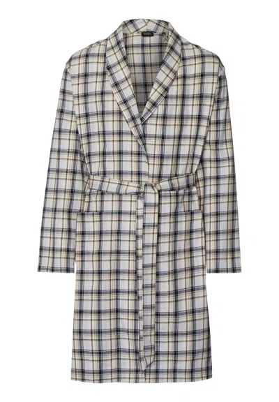 Hanro Cozy Comfort Cotton Flannel Robe In Multi