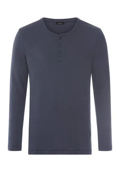 Hanro Cozy Comfort Cotton Henley Shirt In Animal Print