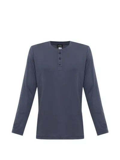 Hanro Cozy Comfort Long-sleeve T-shirt In Blue