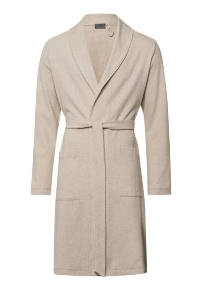 Hanro Cozy Living Organic Cotton Soft Jersey Robe In Neutral