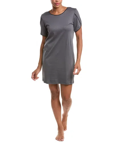 Hanro Cotton Deluxe Short-sleeve Big Sleepshirt In Black