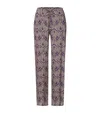 Hanro Damask Pyjama Trousers In Blue