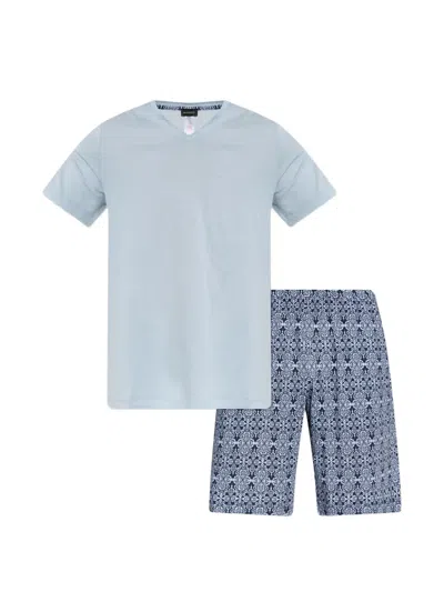 Hanro Damask-pattern Pyjama Set In Blue