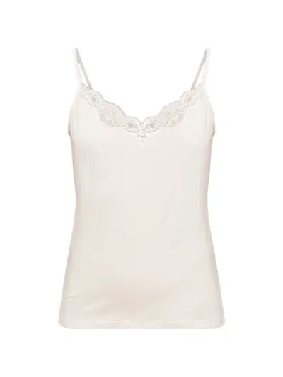 Hanro Dana Lace-trim Pajama Top In Neutrals