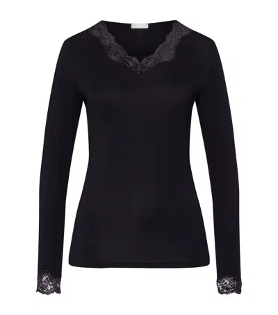 Hanro Dana Long-sleeve Top In Black