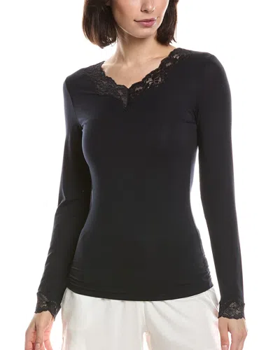Hanro Dana V-neck Top In Black