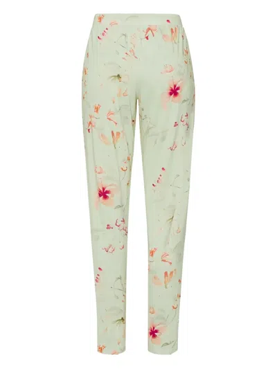 Hanro Drawstring Floral Pyjama Bottom In Green