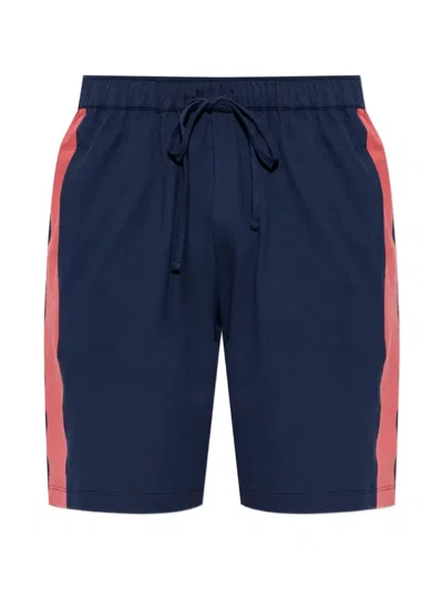 Hanro Drawstring Side-stripe Shorts In Blue