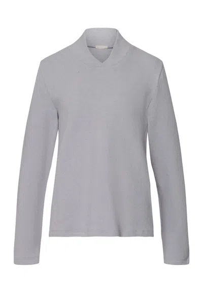 Hanro Easy Wear Recycled Cotton Blend Pullover In Blue