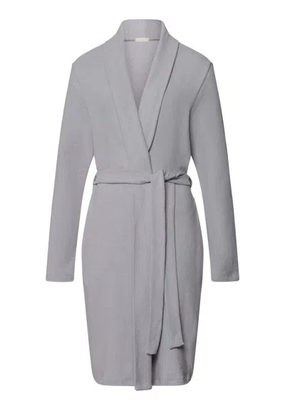 Hanro Easy Wear Recycled Cotton Blend Robe In Blue