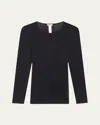 Shop Hanro Embroidered Long-sleeve Woolen Shirt In Black