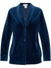 Hanro Embroidered Velvet Blazer In Blue