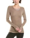 Hanro Embroidered Wool & Silk-blend Top In Brown