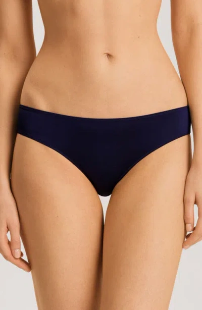 Hanro Eva Lace Back Bikini Cut Briefs In Evening Blue