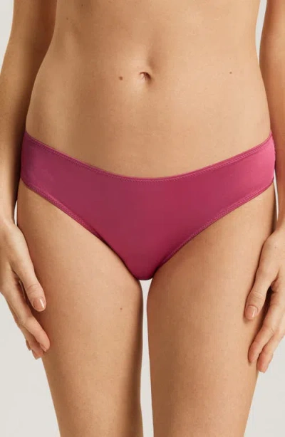 Hanro Eva Lace Back Bikini Cut Briefs In Rose Wine