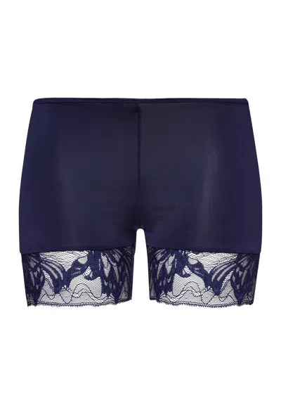 Hanro Eva Lace Trim Boyleg In Blue