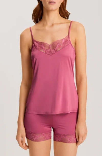 Hanro Eva Lace Trim Camisole In Rose Wine