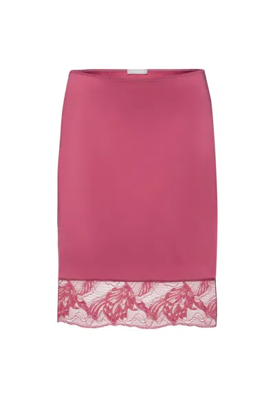 Hanro Eva Lace Trim Half Slip In Pink