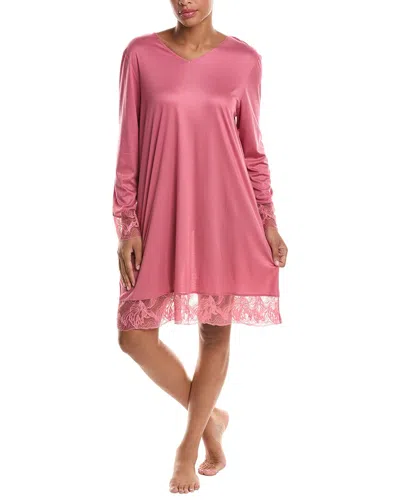 Hanro Eva Lace Trim Nightgown In Pink