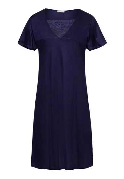 Hanro Eva Tencel™ Lace Accented Nightgown In Blue