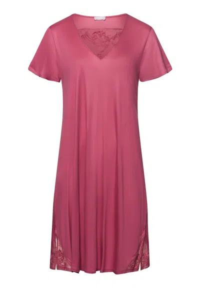 Hanro Eva Tencel™ Lace Accented Nightgown In Purple