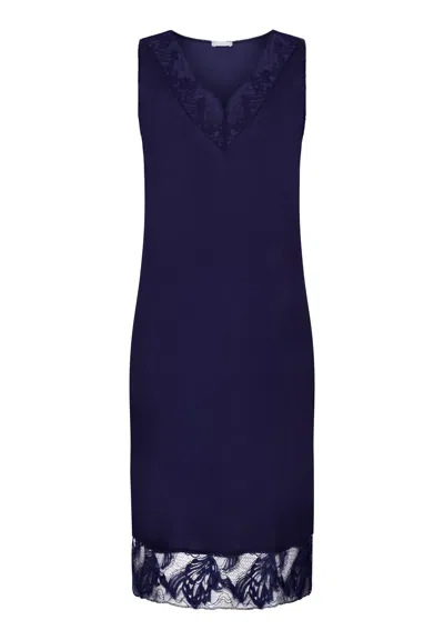 Hanro Eva Tencel™ Lace Trim Tank Nightgown In Blue