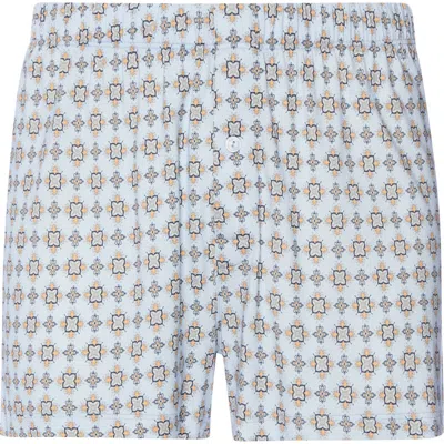 Hanro Fancy Jersey Cotton And Tencel Boxers In Blue