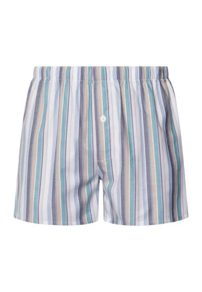 Hanro Fancy Woven Boxer In Atlantic Stripe