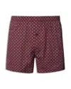 Hanro Fancy Woven Cotton Boxer In Red