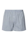 Hanro Fancy Woven Cotton Boxer In Sea Breeze Check