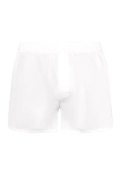 Hanro Fancy Woven Cotton Boxer In White
