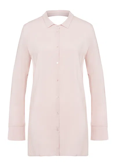 Hanro Favourites Button Front Shirt In Pink