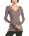 Hanro Fine Ribbed Wool & Silk-blend Top In Brown