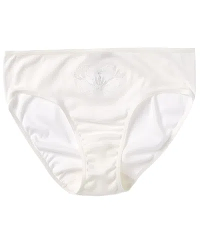 Hanro Floral Embroidered Hi-cut Brief In White